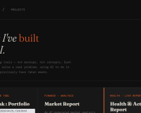 This page showcases some of my recent AI projects.
Some are a Macro Market Analysis Tool, A Health and Performance Tracker, and a crypto wallet tracker.
These are in beta, almost ready for full release, so please treat the demos as previews. AI Projects